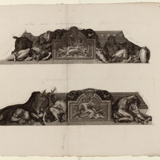 Les peintures de Charles Le Brun et d'Eustache Le Sueur de l'hôtel Lambert. La Galerie d'Hercule, quatre travaux en deux gravures.