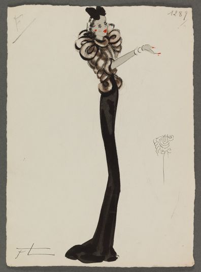 Veste courte brune travaillée en bandes, 1938, Fonds d'arts graphiques de la maison Max Fourrures