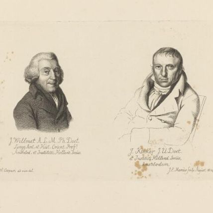 'De Portretten van de Hoogleeraren J. Willmet en J. Kinker, beide naar Caspari'