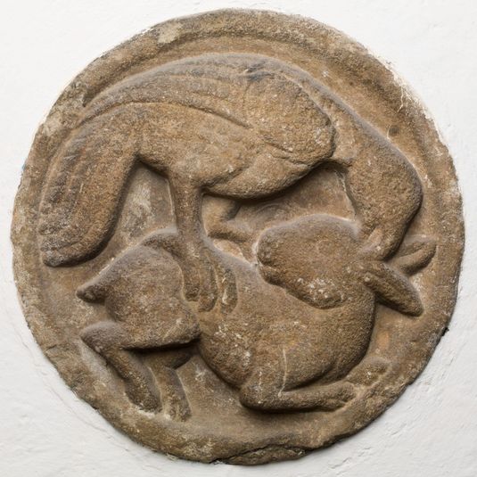 Roundel with Bird Attacking a Rabbit