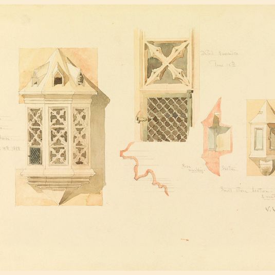 Rendering of Two Stone Lanterns, from the Castle in Amboise, France