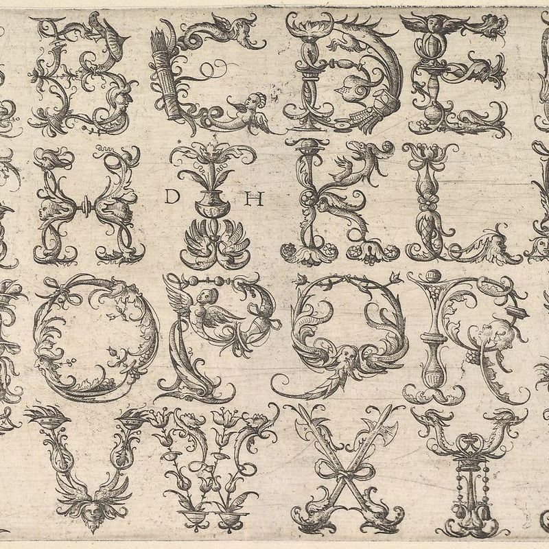 Ornamented Roman Majuscule Alphabet
