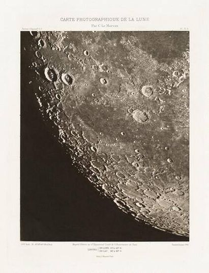 Carte photographique de la lune, planche XI.A (Photographic Chart of the Moon, plate XI.A)