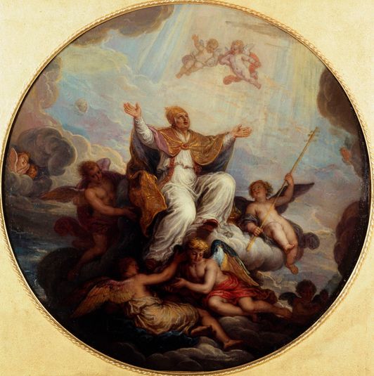 Saint Grégoire enlevé au ciel, esquisse pour la coupole de la chapelle Saint-Grégoire de l'église des Invalides.