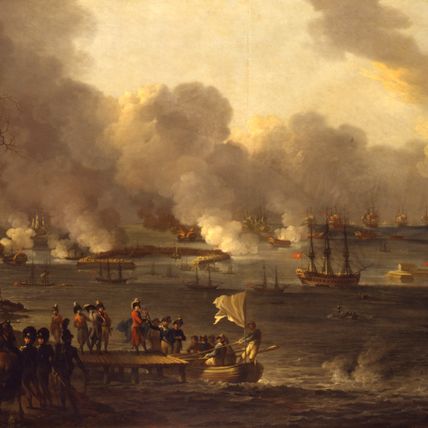 The English Parlimentaire goes ashore during the Battle of Copenhagen on 2 April 1801