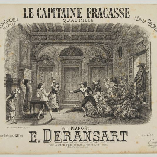 Livret pour piano du quadrille Le Capitaine Fracasse, extrait de l'opéra d'Emille Pessart adapté par E. Deransart