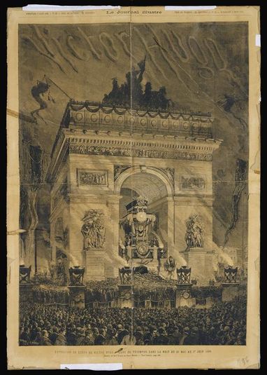 Exposition du corps de Victor Hugo à l'Arc de triomphe dans la nuit du 31 mai au 1er juin 1885