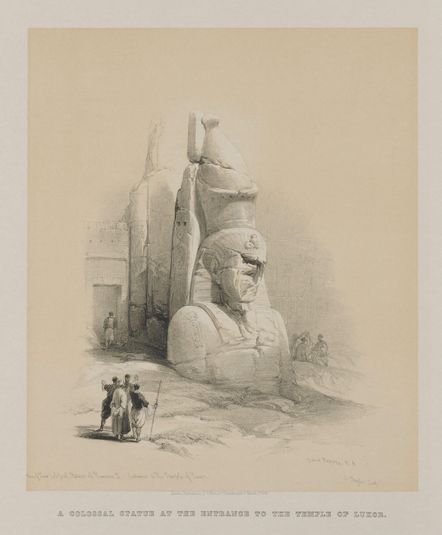 Egypt and Nubia, Volume I: One of Two Colossal Statues of Rameses II.  Entrance to the Temple of Luxor