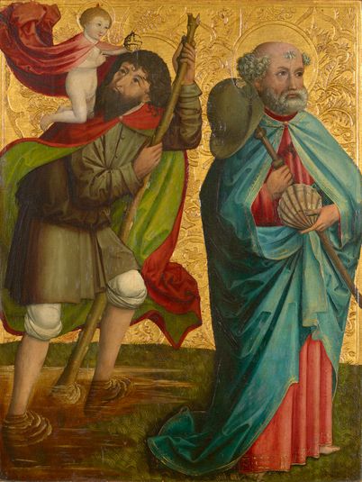 Die Heiligen Christophorus und Jakobus Major (Innenseite)
Verkündigung an Maria (Außenseite)