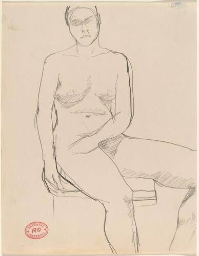 Untitled [seated nude facing forward with her legs to the side]
