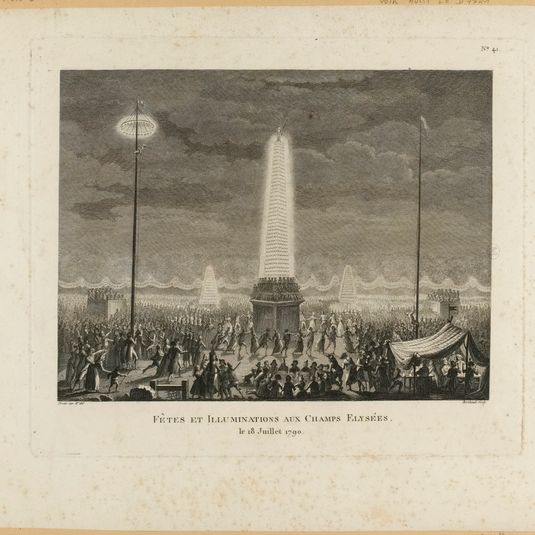 Fêtes et illuminations aux Champs-Elysées, / le 18 juillet 1790.