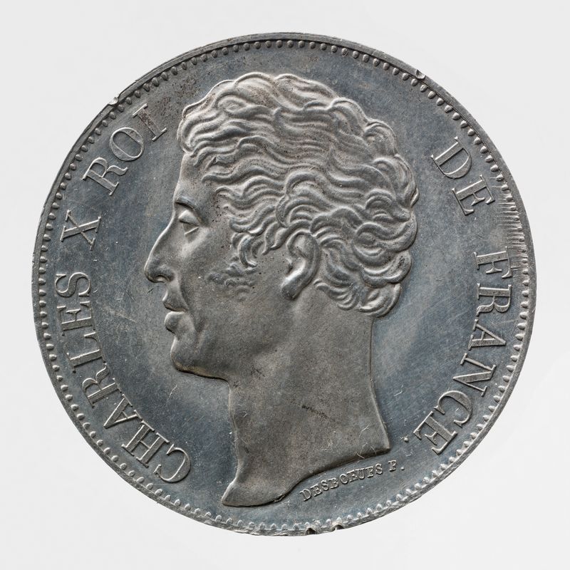 Essai uniface pour la pièce de 5 francs de Charles X, 1828