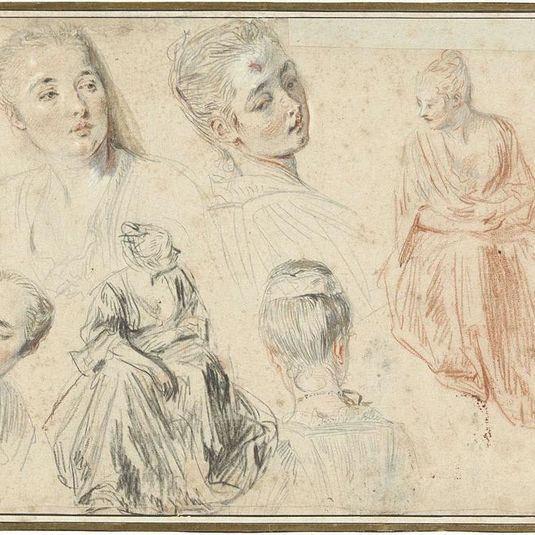 Four Studies of a Woman's Head and Two of a Seated Woman