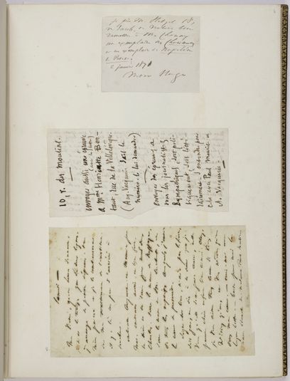 Album Chenay folio 4, 3 lettres manuscrites