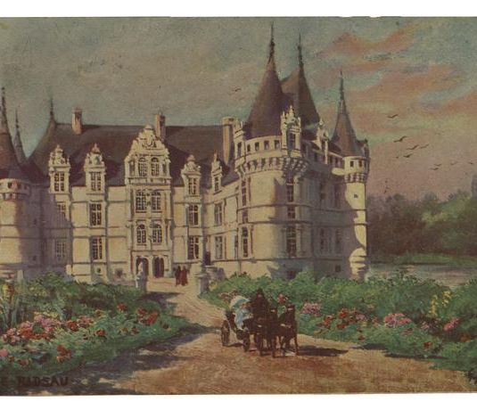 Carte postale, le château d'Azay-le-Rideau