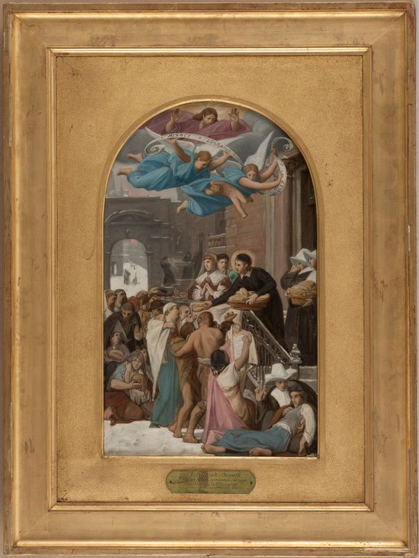 Esquisse pour l'église de la Trinité : Saint Vincent de Paul secourant les Lorrains après la guerre de 1637