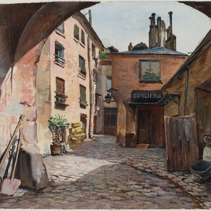 Cour rue Chanoinesse en 1898.