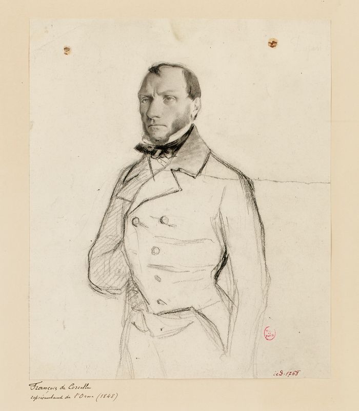 Portrait mi-corps de François de Corcelle : représentant de l'Orme, 1848