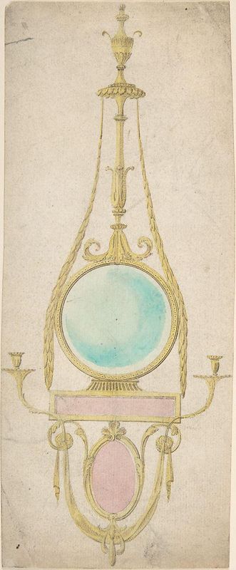 Design for a Girandole with a Circular and Oval Glass