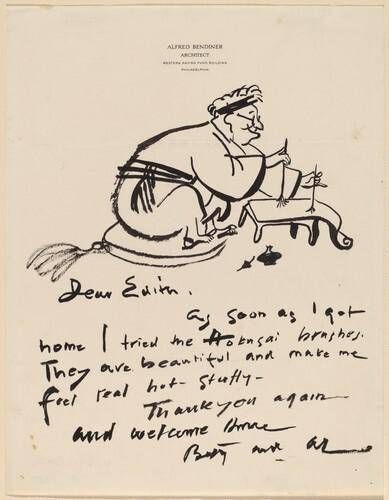 The Artist  (drawn on a letter to Mrs. Lessing J. Rosenwald)