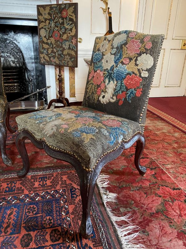 Set of Eight George II Mahogany Salon Chairs