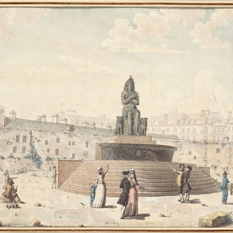 Fontaine de la Régénération sur l'emplacement de la Bastille, en 1793.