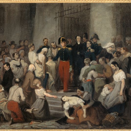 Le duc d'Orléans visitant les malades de l'Hôtel-Dieu pendant l'épidémie de choléra, en 1832