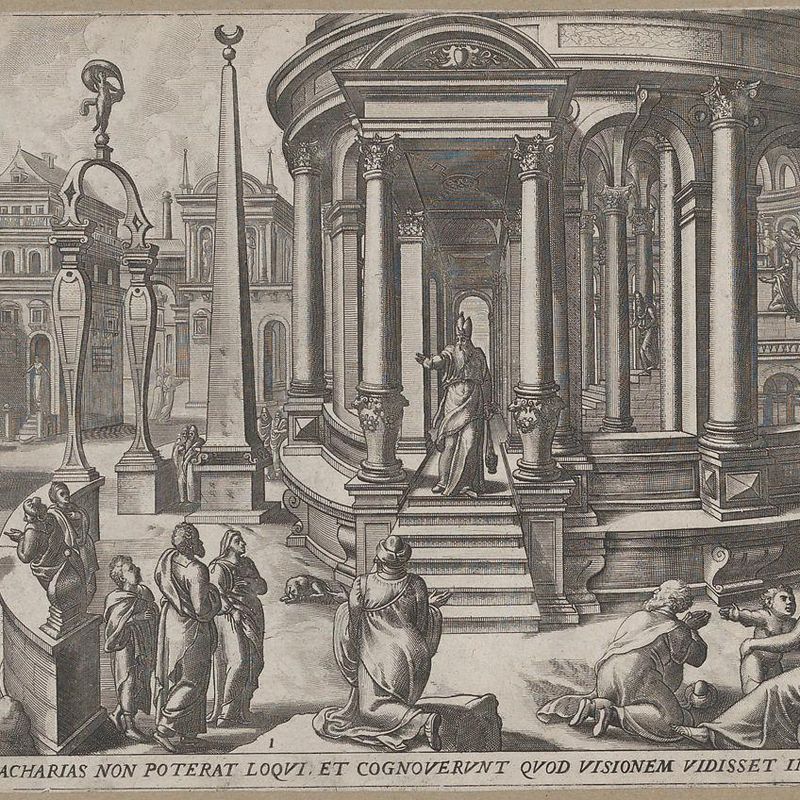 Zacharias Stepping out of the Temple, from the series Events in and around the Temple