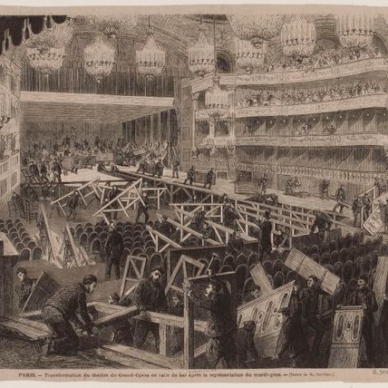 Paris. - Transformation du théâtre du Grand-Opéra en salle de bal après la représentation du mardi-gras.