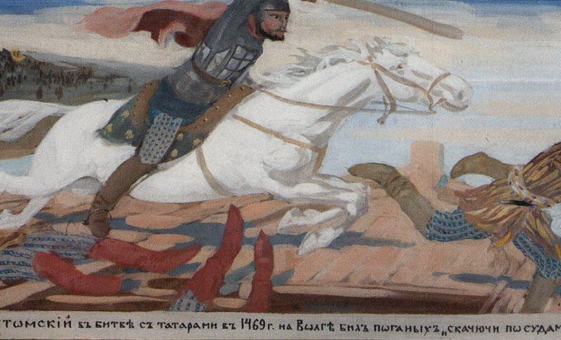 Prince Ukhtomsky in the Battle with Tartars at Volga in 1469