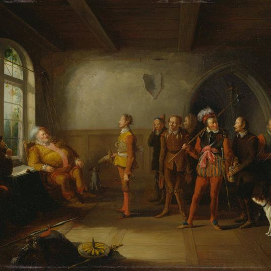 Falstaff and the recruits, from "Henry IV, Part II"