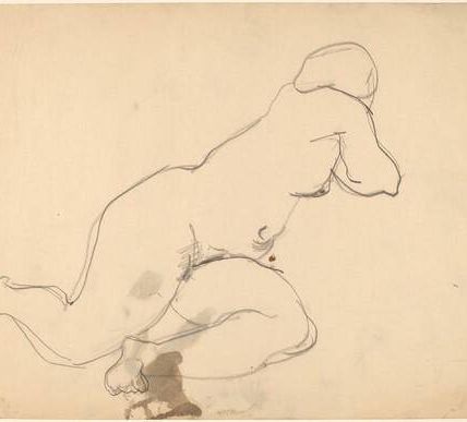 Reclining Nude Leaning to the Right, Head Turned Away