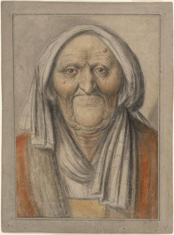 Bust of an Old Woman Wearing a Head Scarf
